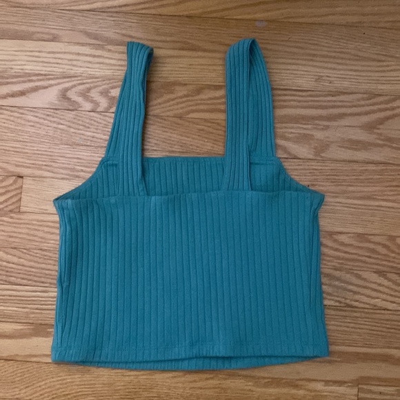 Mint Green American Eagle Cropped Tank top - Picture 2 of 2